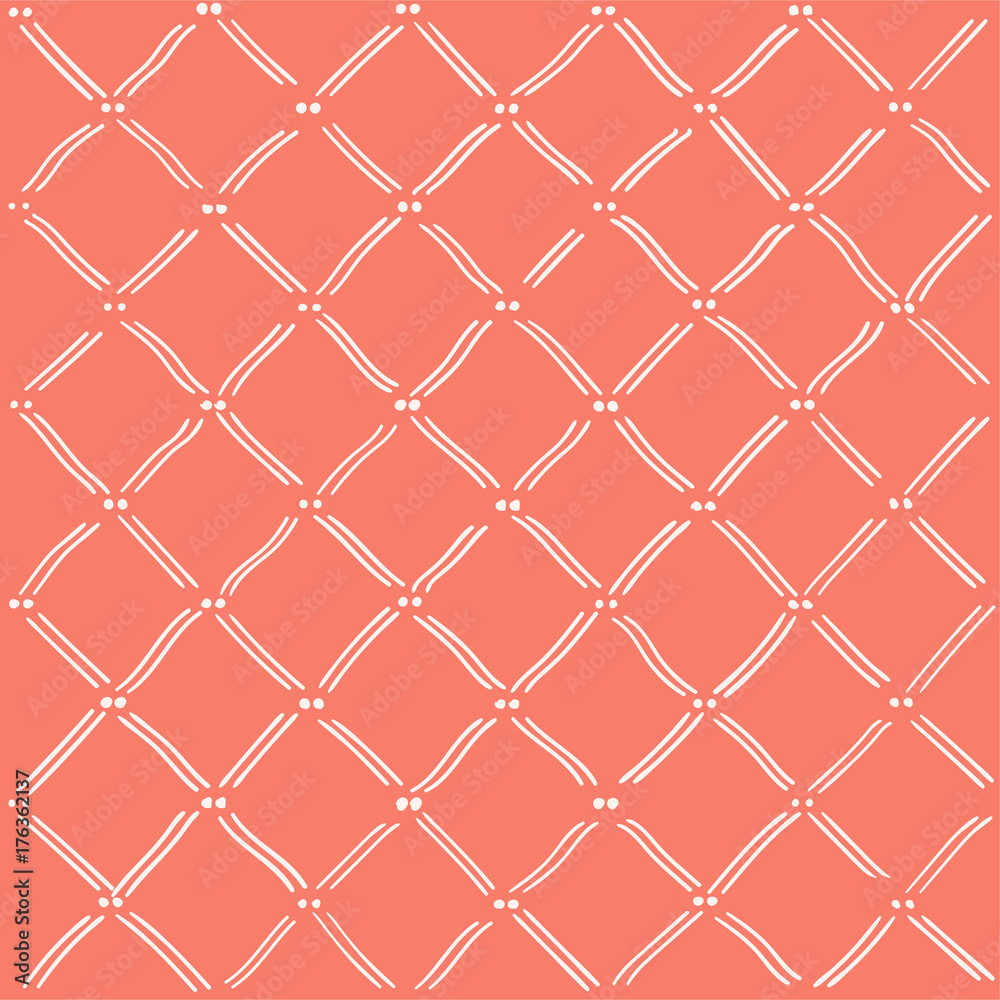 Naklejka premium girlt pink patternwith whitestripes and dots