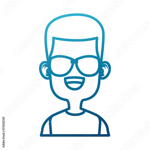 Boy with sunglasses cartoon icon vector illustration graphic
