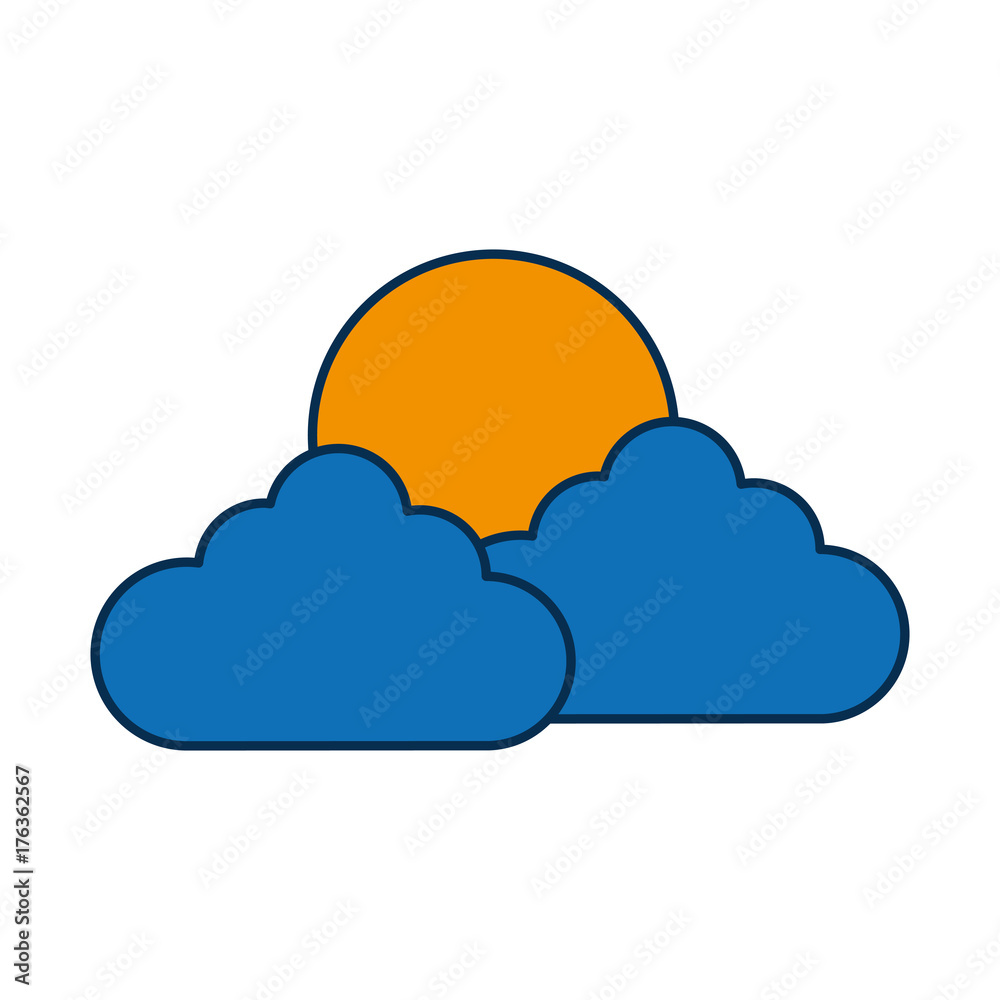 sun and clouds icon over white background vector illustration sun and clouds icon over white background vector illustration