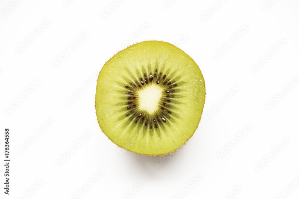 Close up of fresh kiwi fruit isolated on white background
