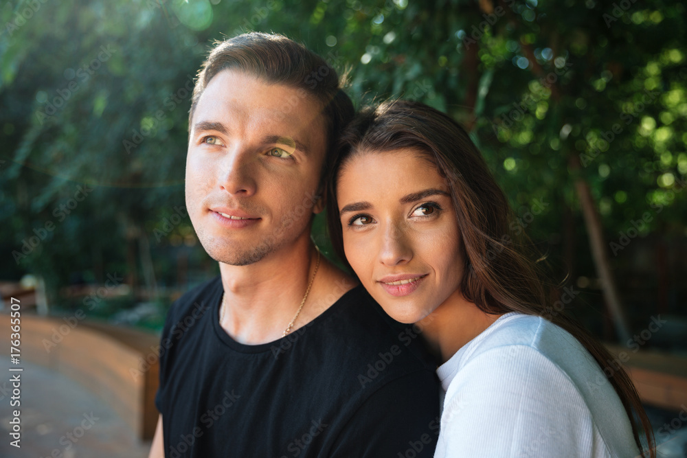 Close up portrait of a smiling attractive couple Close up portrait of a smiling attractive couple