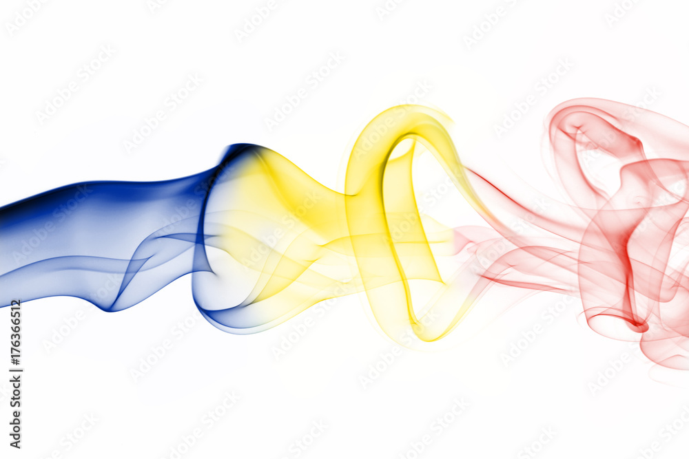 Fototapeta premium Romania national smoke flag