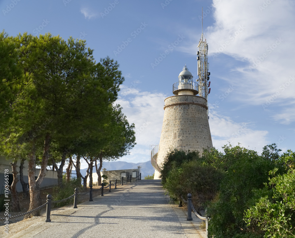 La Herradura lighthouse (Faro De La Herradura). Almunecar, Granada province, Andalusia, Spain 