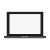 laptop computer with blank screen icon image vector illustration design 