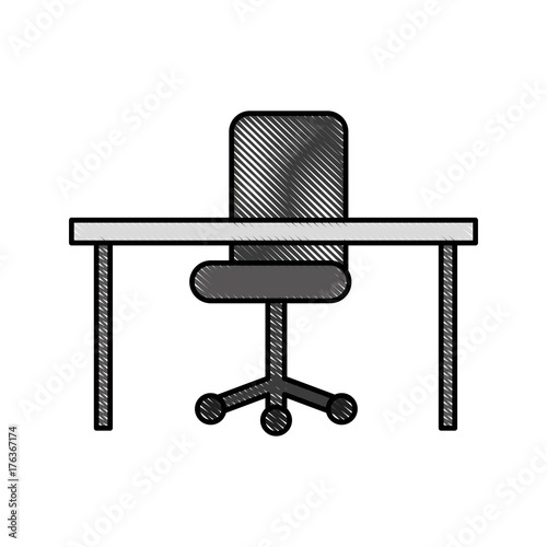 office desk and chair furniture equipment image