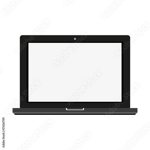 laptop computer with blank screen icon image vector illustration design 