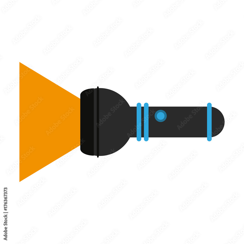 Obraz premium lit flashlight sideview icon image ector illustration design