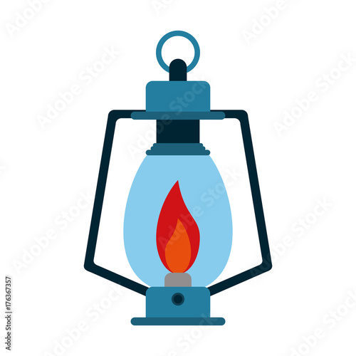 oil lamp camping outdoors icon image vector illustration design 