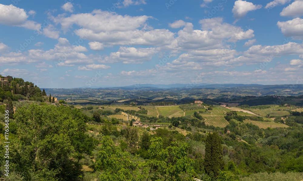 Panoramablick von San Gimignano Toskana Italien