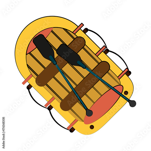 raft row boat icon image vector illustration design 