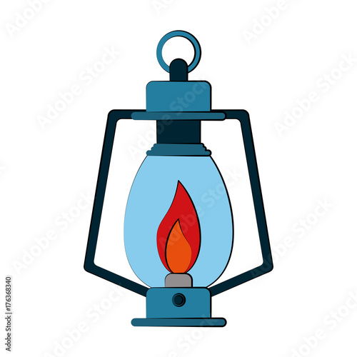 oil lamp camping outdoors icon image vector illustration design 