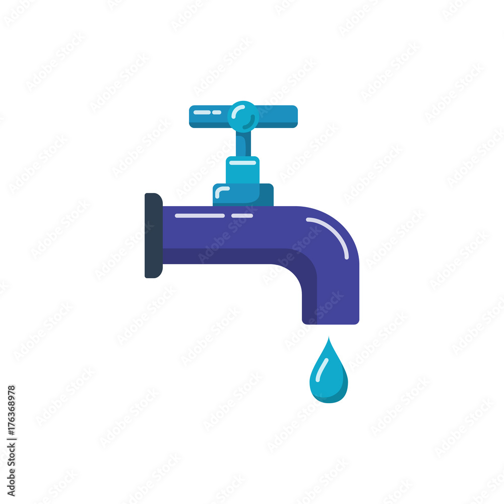 Water tap icon in flat style Water tap icon in flat style