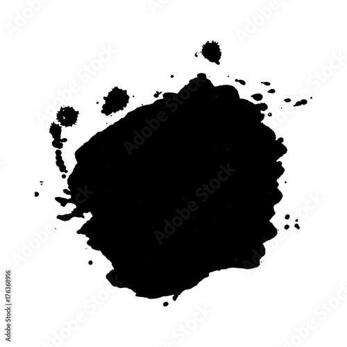 Abstract black ink blot background.