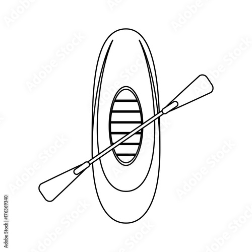 row boat or kayak icon image vector illustration design  black line