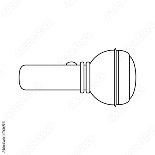 flashlight sideview icon image ector illustration design  black line