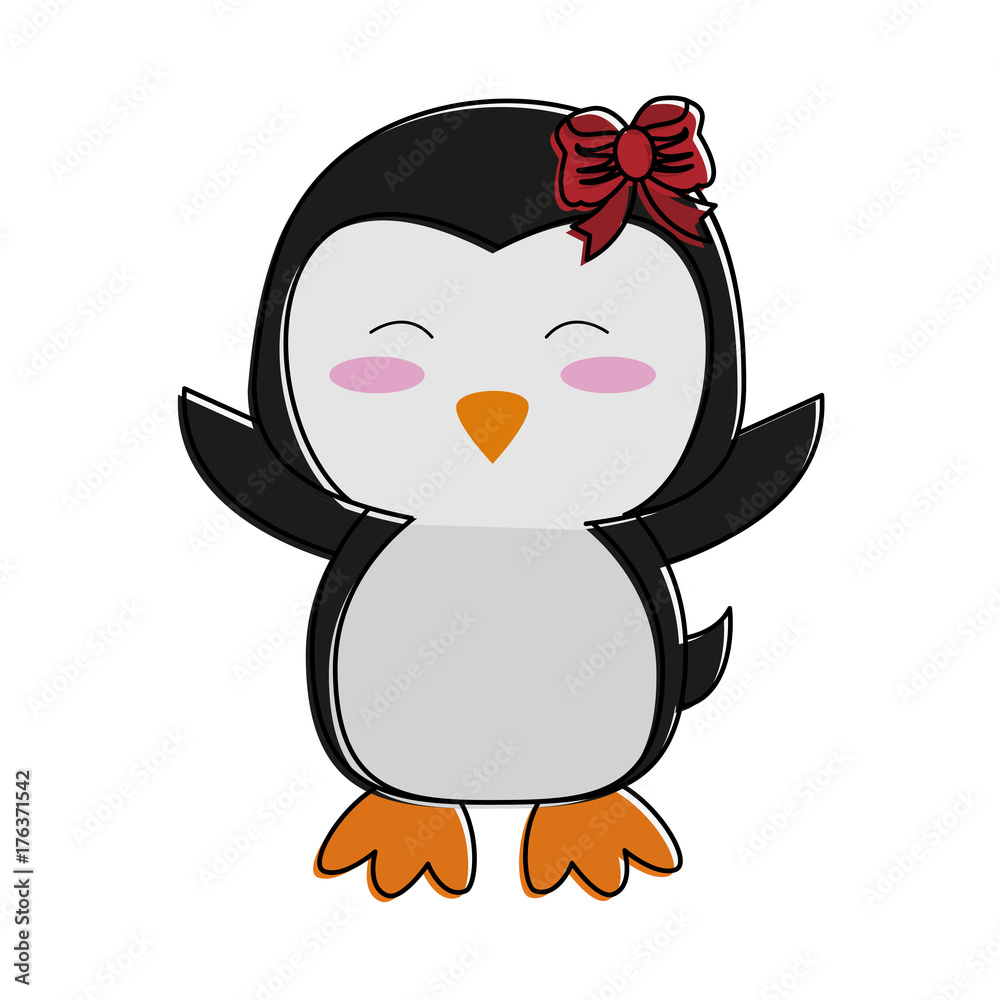 penguin with open wings cute animal cartoon icon image vector illustration design penguin with open wings cute animal cartoon icon image vector illustration design