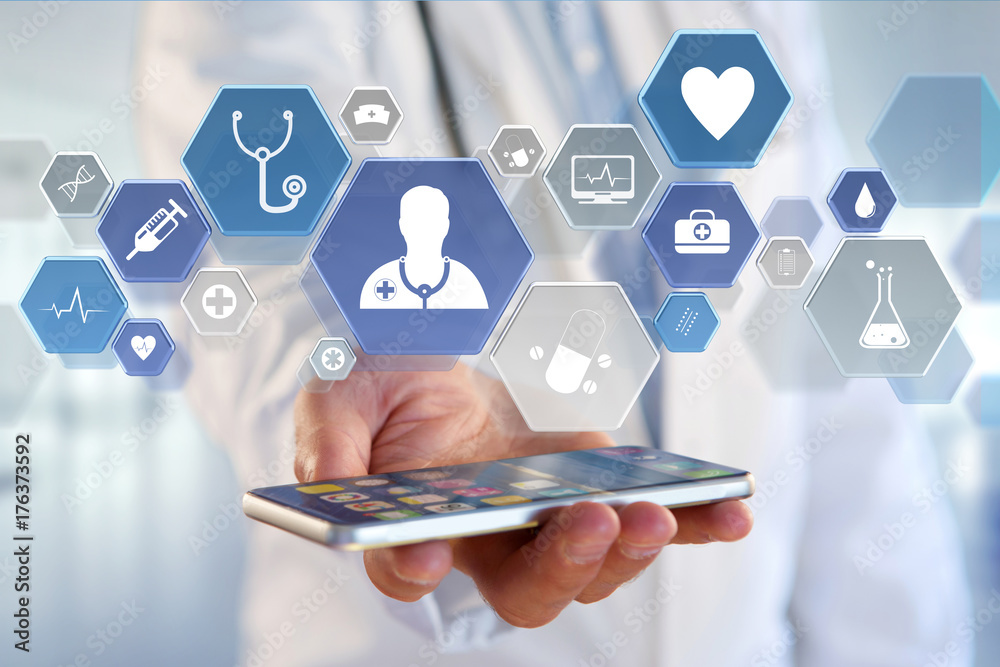 Medecine and general healthcare icon displayed on a medical interface Medecine and general healthcare icon displayed on a medical interface