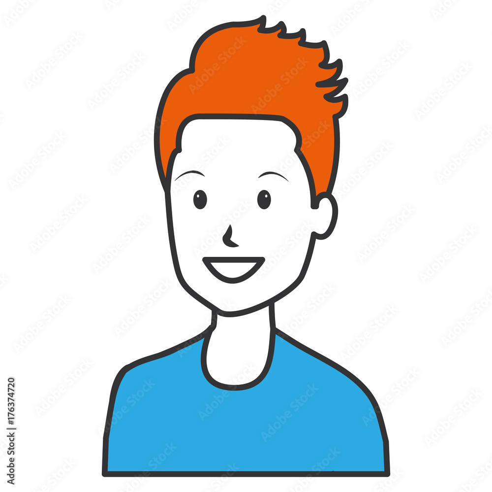 young man avatar character vector illustration design