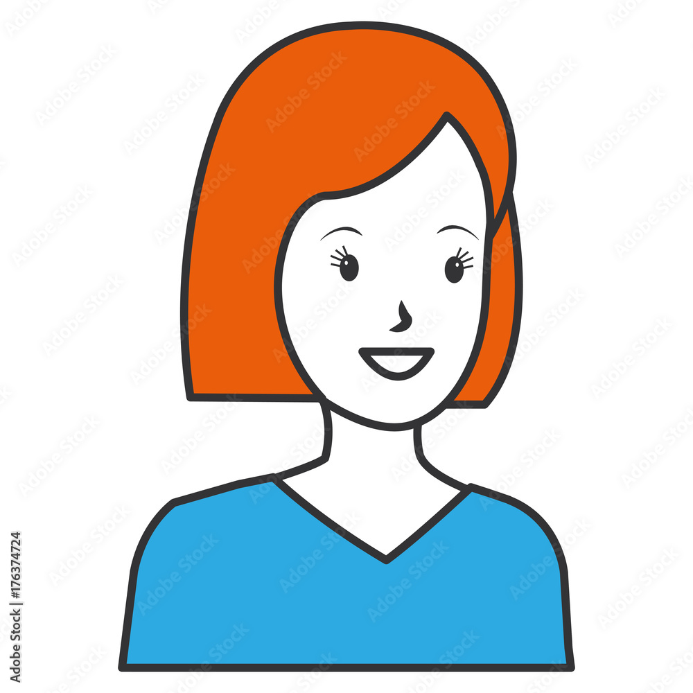 beautiful woman avatar character vector illustration design