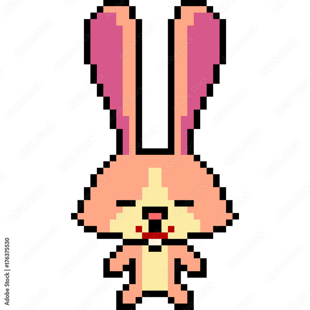 Fototapeta premium vector pixel art bunny