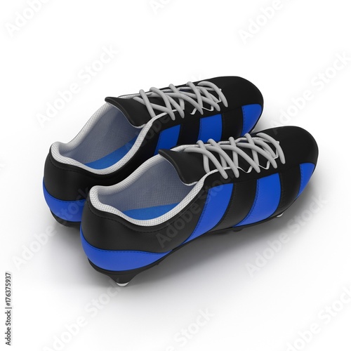 Football boots on white. 3D illustration