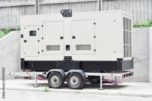 Standby generator electric for repair hurricane damage. Office Backup Power Generator.