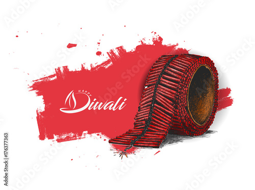 Diwali crackers, Hand Drawn Sketch Vector illustration.