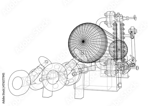 Wire-frame industrial equipment