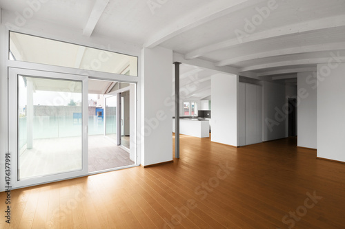 Modern attic, empty living room © alexandre zveiger