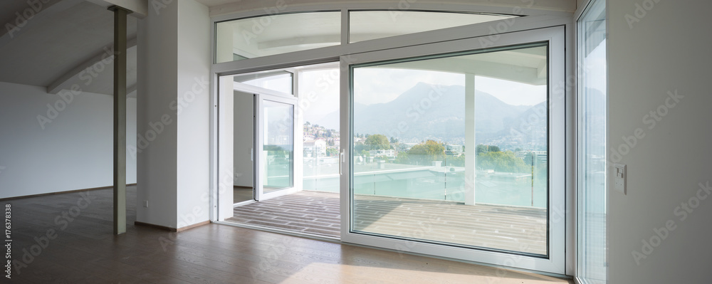 Fototapeta premium Modern attic, empty living room