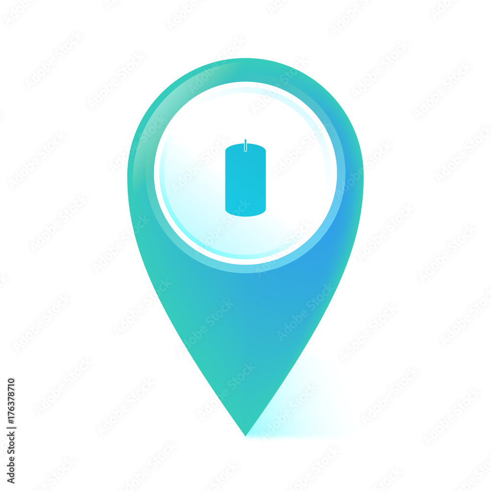Obraz premium Map Pointer blau - Kerze- erloschen