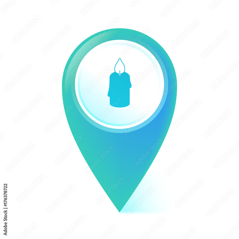 Map Pointer blau - Kerze Map Pointer blau - Kerze