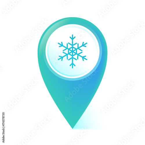 Map Pointer blau - Schnee