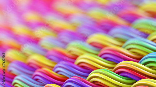 Bright colorful wavy curles...