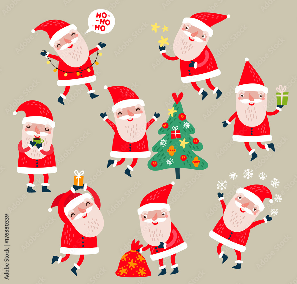 Santa Claus vector set