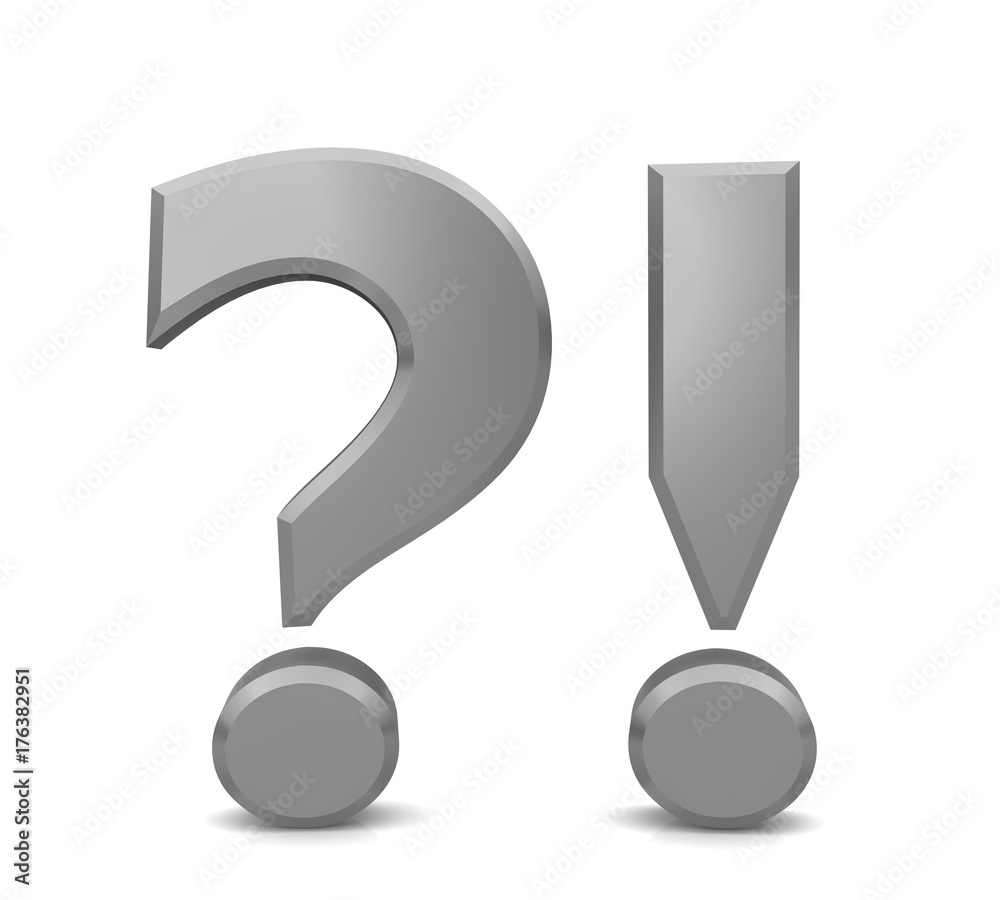 question mark exclamation mark point 3d