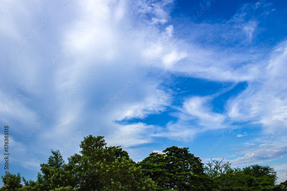 Clear sky and clouds