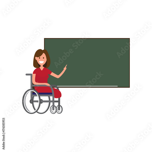 Disable smiling teacher next to blackboard. Still able to work
