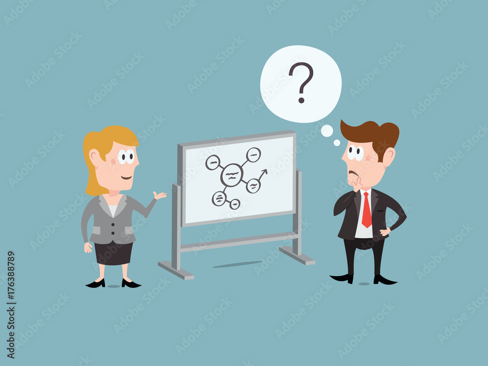 Vector illustration of people discussing about business plan. Vector illustration of people discussing about business plan.