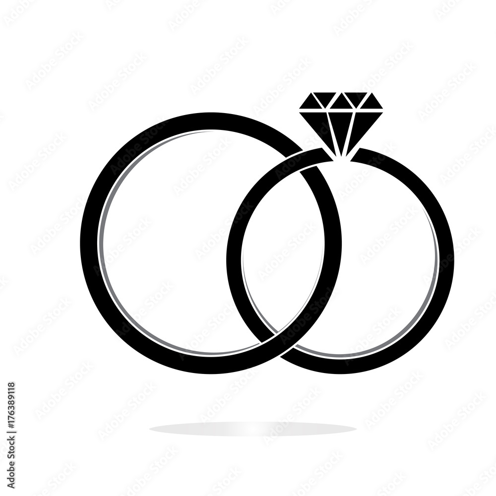 theater kool Aanzienlijk Wedding Ring, Marriage symbol, Wedding icon. Diamond. Wedding jewelry Stock  Vector | Adobe Stock