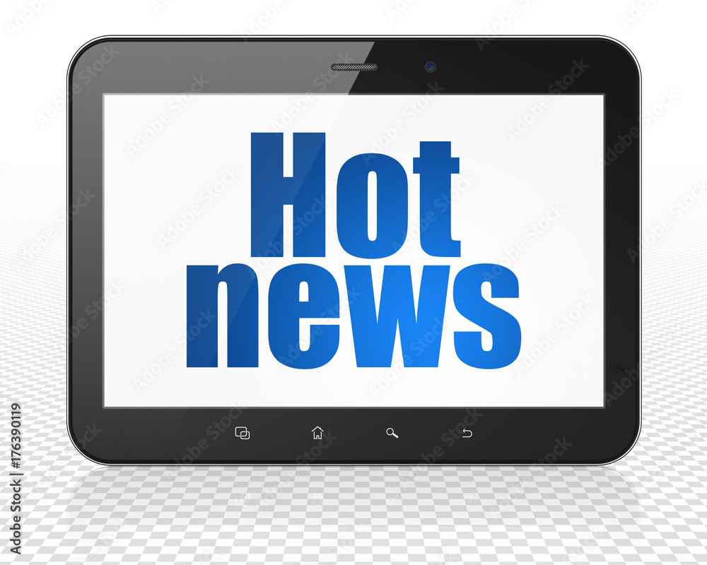News concept: Tablet Pc Computer with Hot News on display News concept: Tablet Pc Computer with Hot News on display