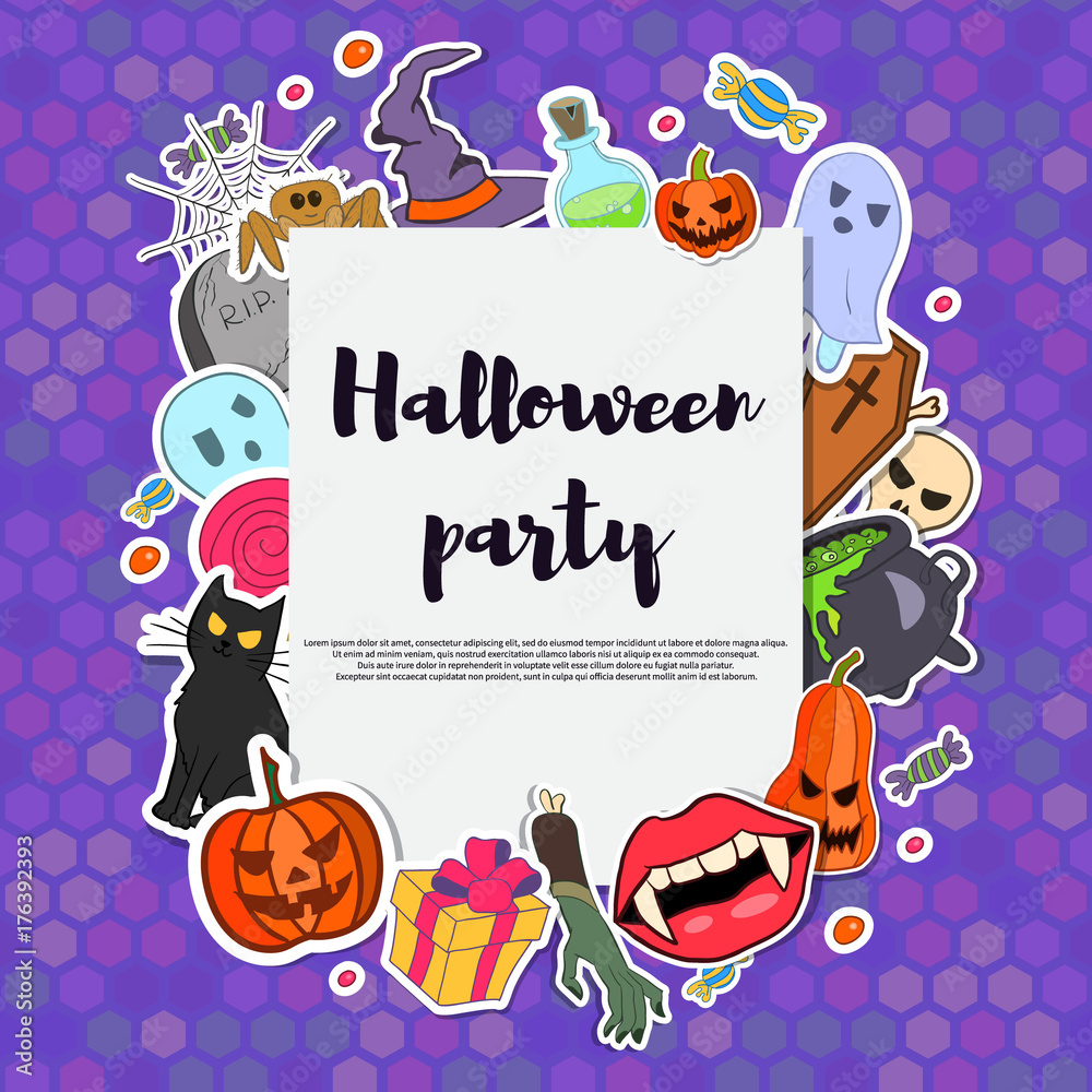 Fototapeta premium Vector Halloween party invitation