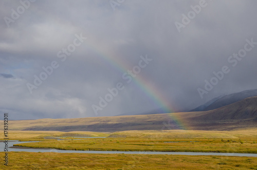 Wildlife Altai. A rainbow after the rain