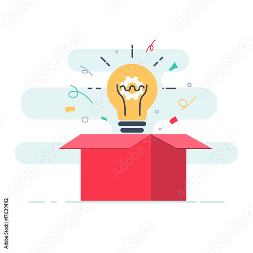 Creative box. Think Outside the Box, Imagination, Creativity and Brainstorm concept.