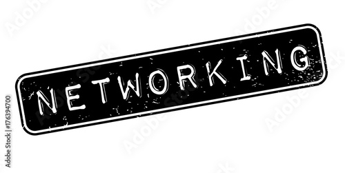 Networking rubber stamp. Grunge design with dust scratches. Effects can be easily removed for a clean, crisp look. Color is easily changed.