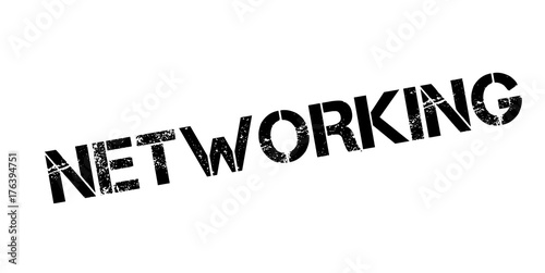Networking rubber stamp. Grunge design with dust scratches. Effects can be easily removed for a clean, crisp look. Color is easily changed.