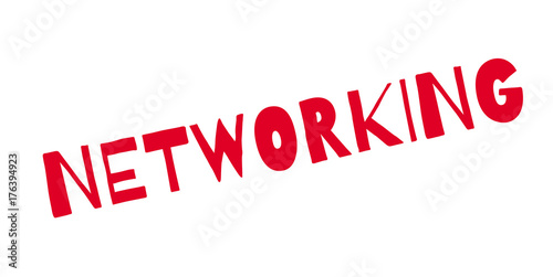 Networking rubber stamp. Grunge design with dust scratches. Effects can be easily removed for a clean, crisp look. Color is easily changed.