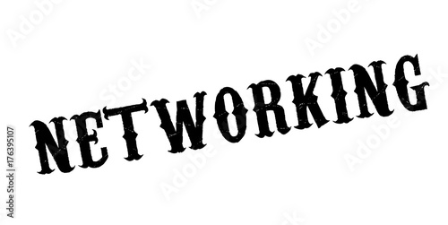 Networking rubber stamp. Grunge design with dust scratches. Effects can be easily removed for a clean, crisp look. Color is easily changed.
