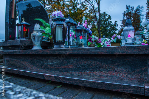 Fotografie Graves on catholic cemetery