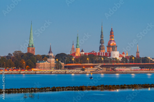 Riga. View of the city at sunset.